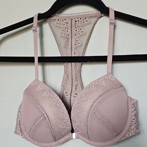 Calvin Klein Extreme padding Racerback Lace Bra Front closure Underwire 34B